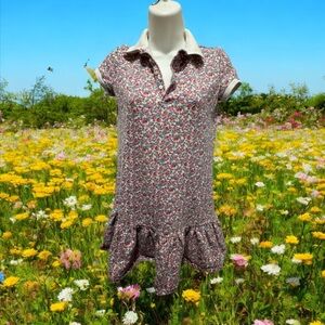Polo by Ralph Lauren blue and white Ruffled Cap Sleeve floral Dress size 6